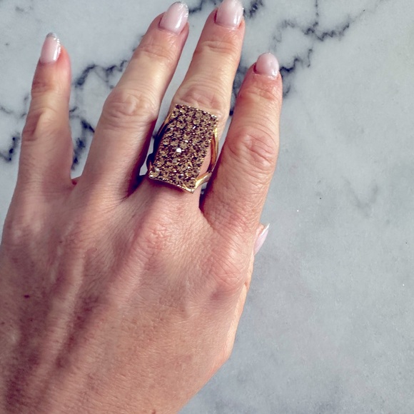 swarovski gold crystal ring - Picture 2 of 3